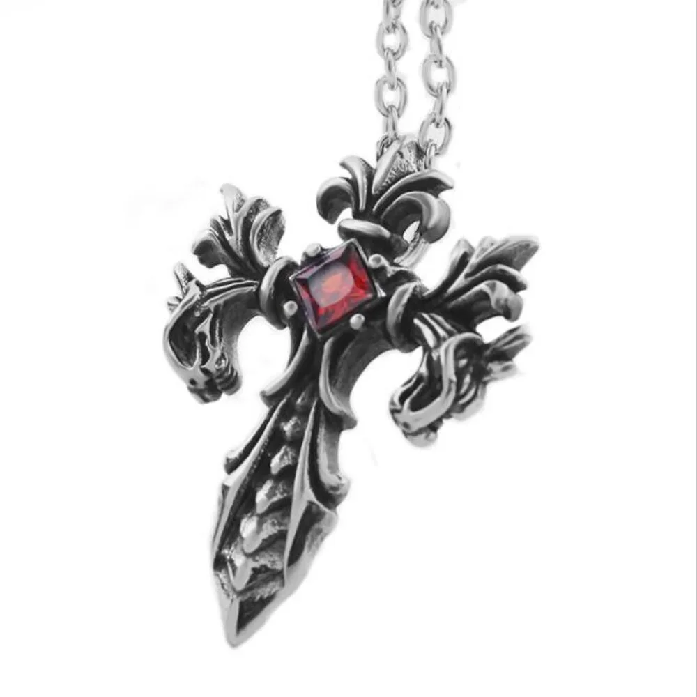 Trendy Wild Clavicle Cross Necklace for Men, BL55590015